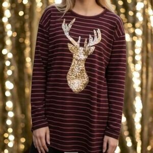 Sun & Moon Glam Fairy Striped Tunic with Sequin Antelope